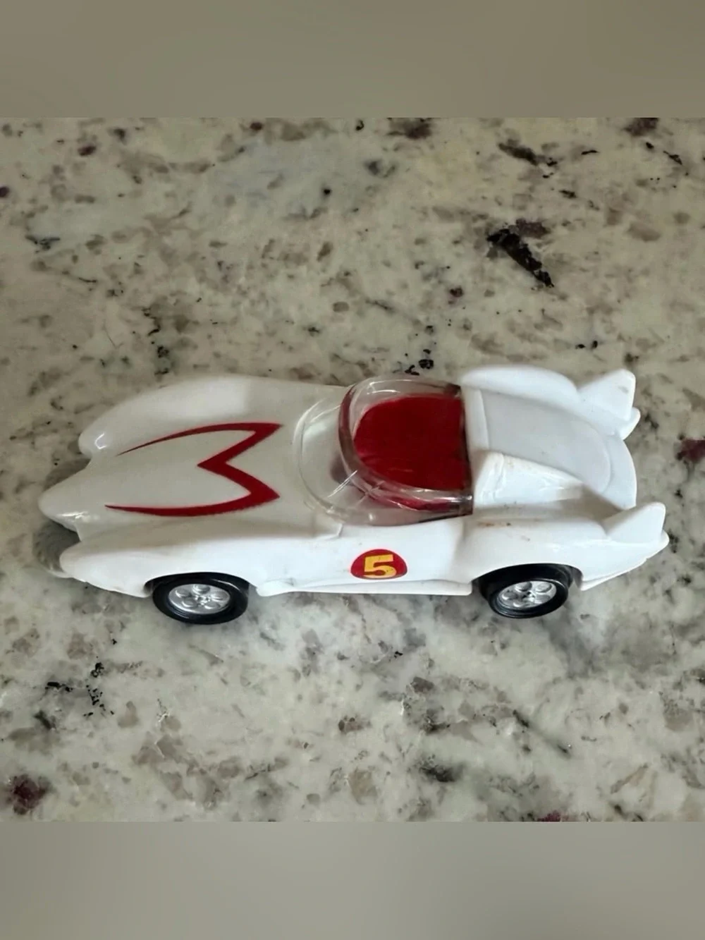 2008 Speed Racer Mach 5 Welly McDonald’s Happy Meal Pull Back Car White Diecast